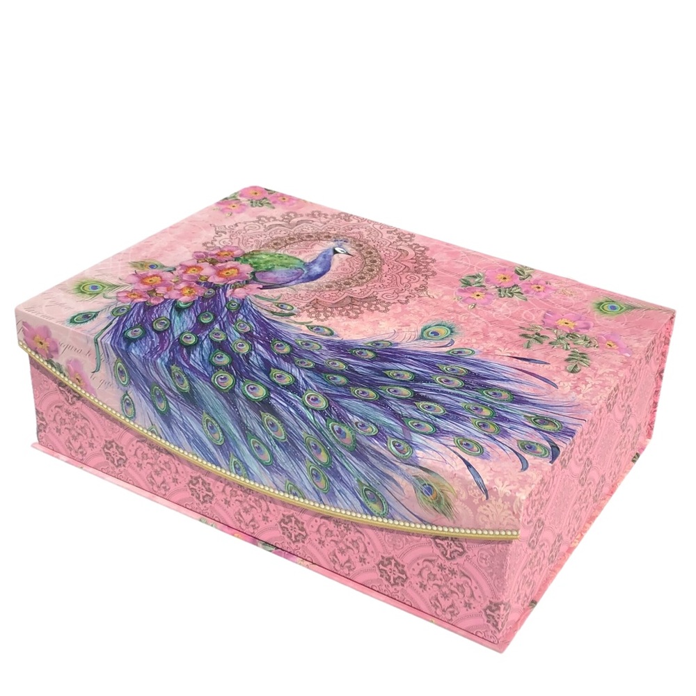 Pooch & Sweetheart Romantic Peacock Decorative Nesting Boxes, Large (98472)